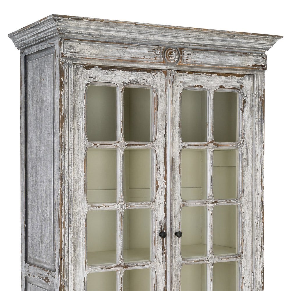 Vitrine Blanche Bois De Pin Recyclé Ixia 201,5cm – Image 3