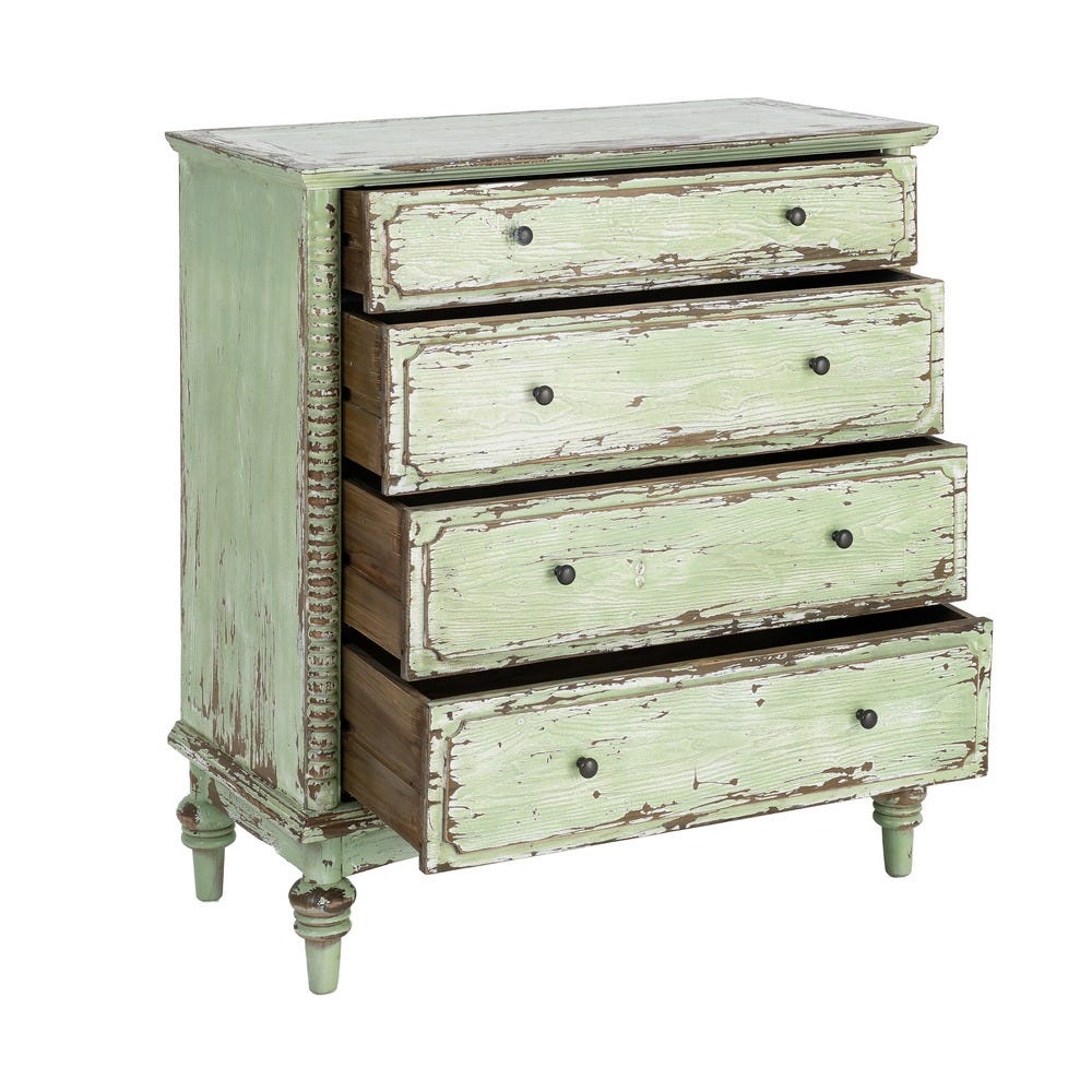 Commode Verte Bois Recyclé Ixia 95cm – Image 2