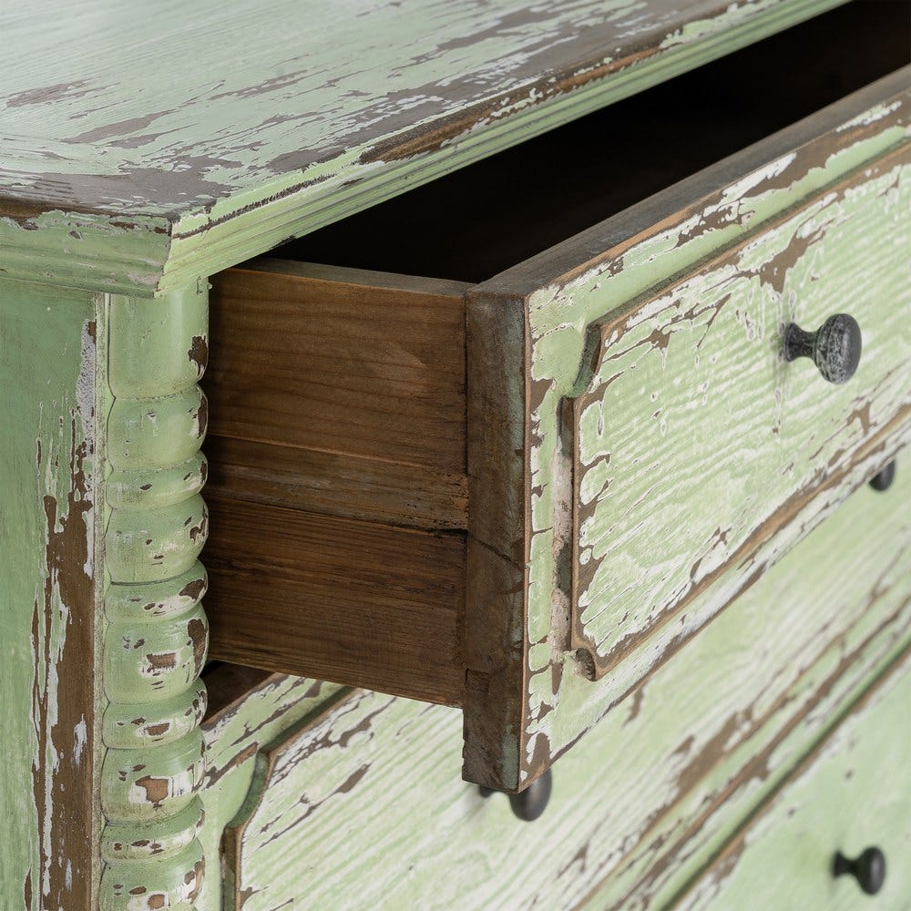 Commode Verte Bois Recyclé Ixia 95cm – Image 5