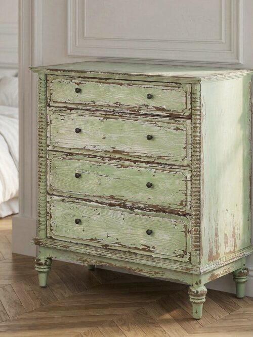 Commode Verte Bois Recyclé Ixia 95cm