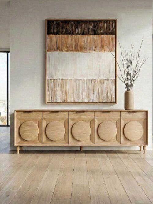 Buffet Naturel Bois De Chêne Ixia 240cm