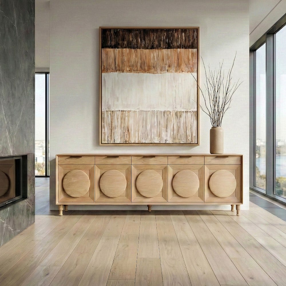 Buffet Naturel Bois De Chêne Ixia 240cm