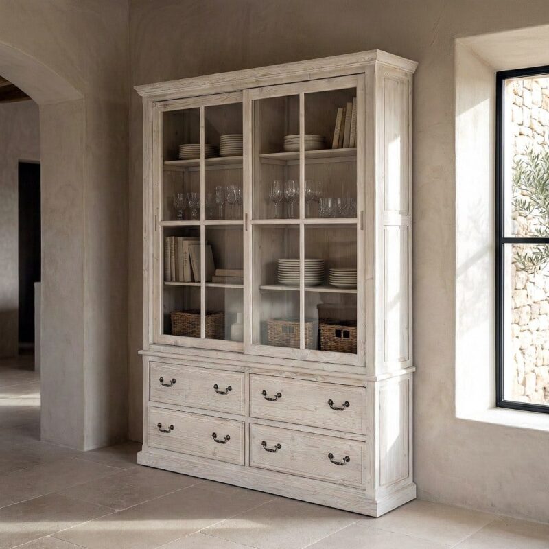 Vaisselier Blanc Bois De Pin Ixia 180cm