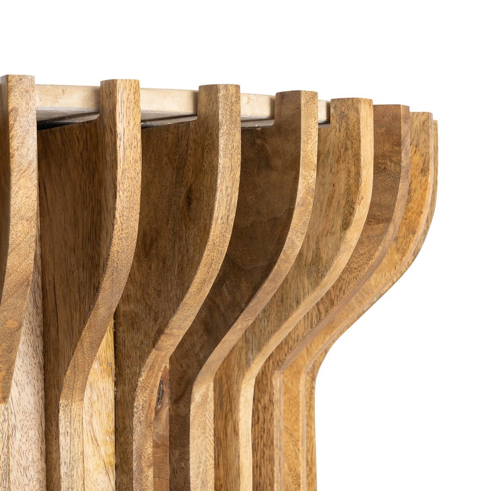 Table Basse Ronde Bois Et Marbre Ixia 78.5cm – Image 5