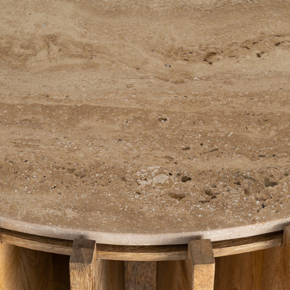 Console Marron Bois Et Marbre Ixia 92cm – Image 6