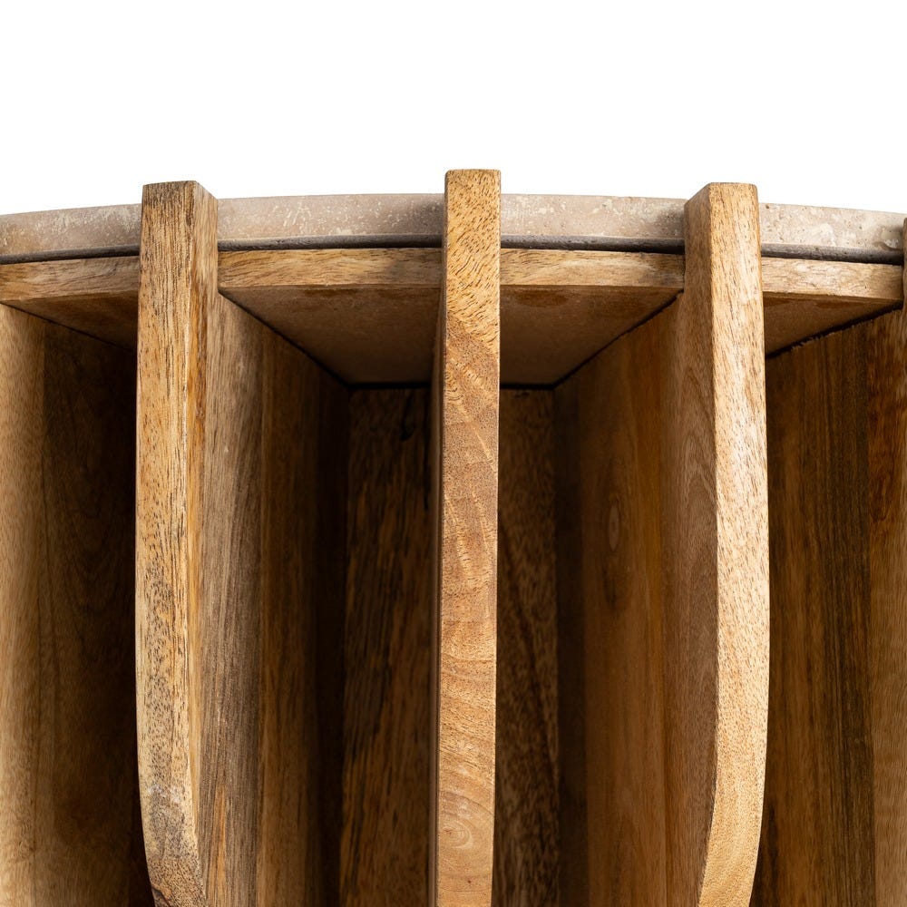 Console Marron Bois Et Marbre Ixia 92cm – Image 8