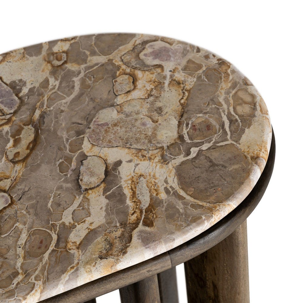 Console Bois Manguier Et Marbre Ixia 160cm – Image 4