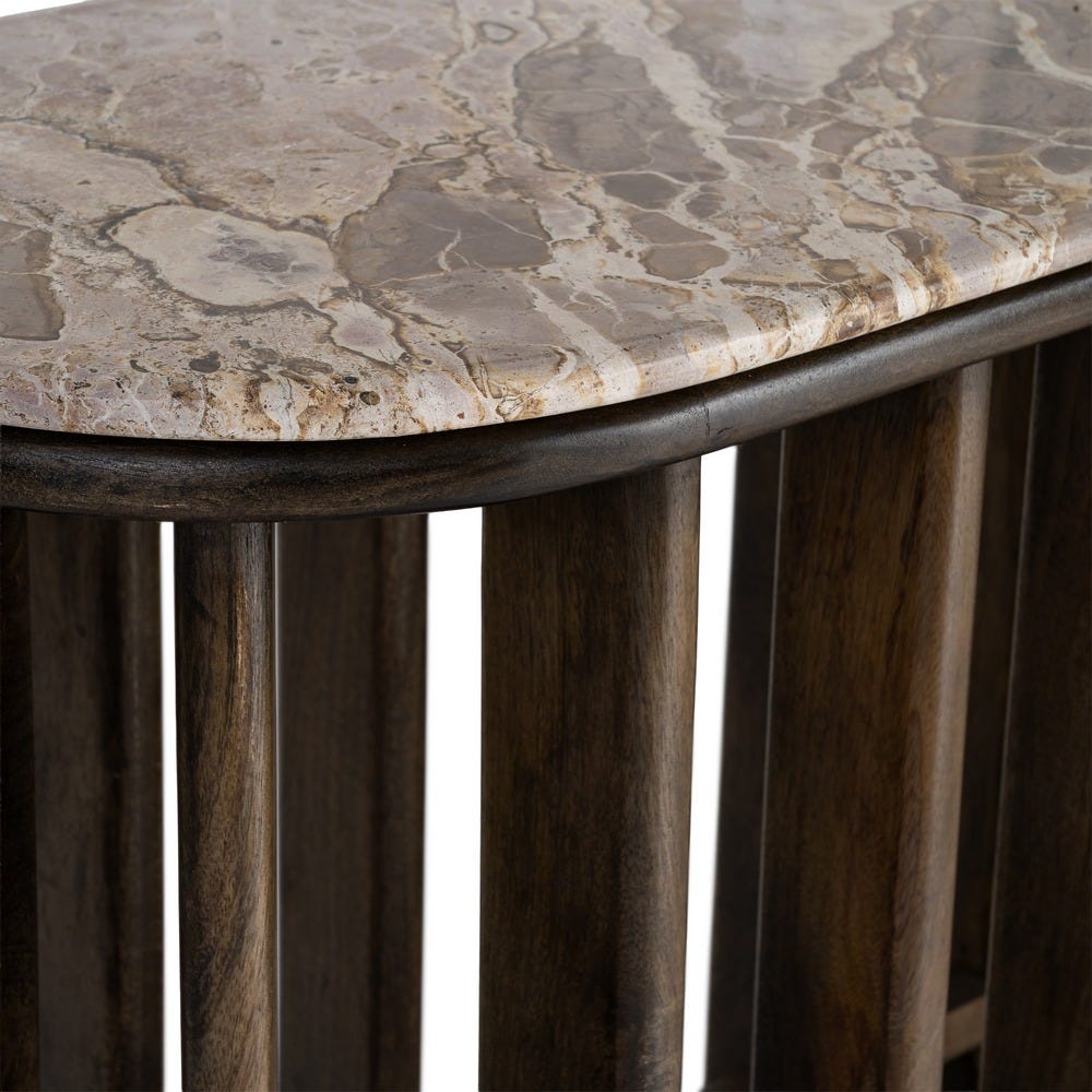 Console Bois Manguier Et Marbre Ixia 160cm – Image 5