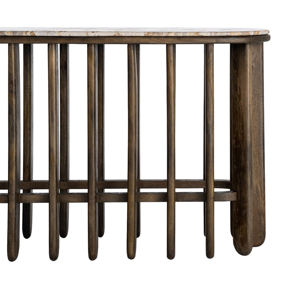 Console Bois Manguier Et Marbre Ixia 160cm – Image 7