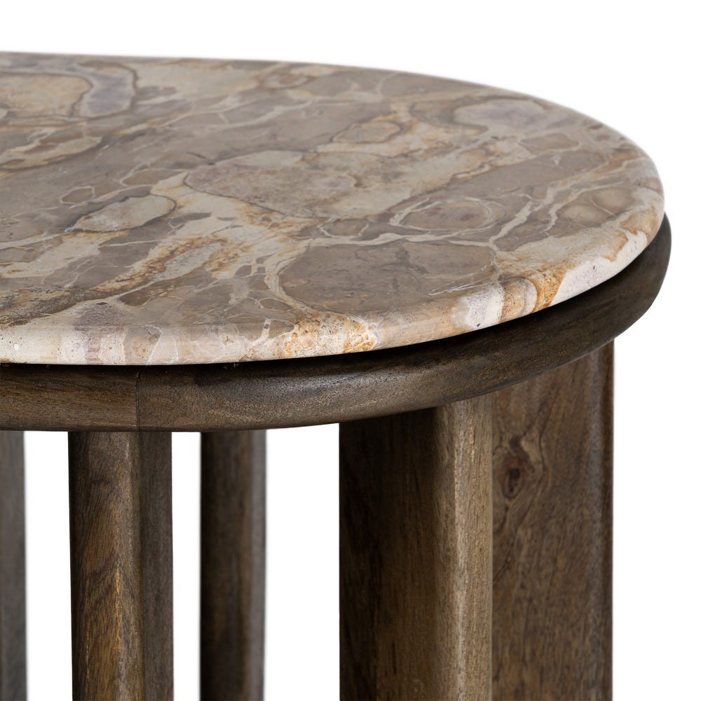 Console Bois Manguier Et Marbre Ixia 160cm – Image 8
