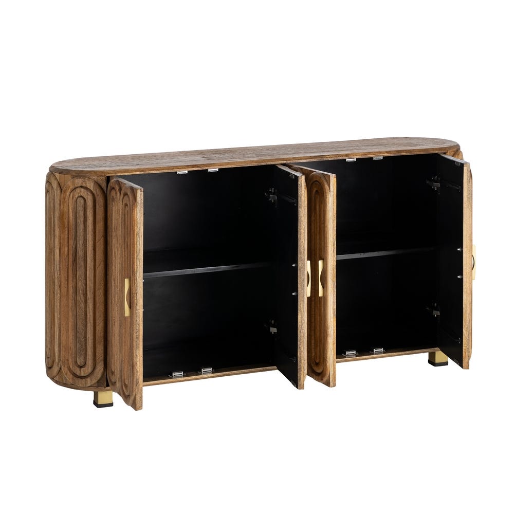 Buffet Bois De Manguier Trois Portes Ixia 152cm – Image 2