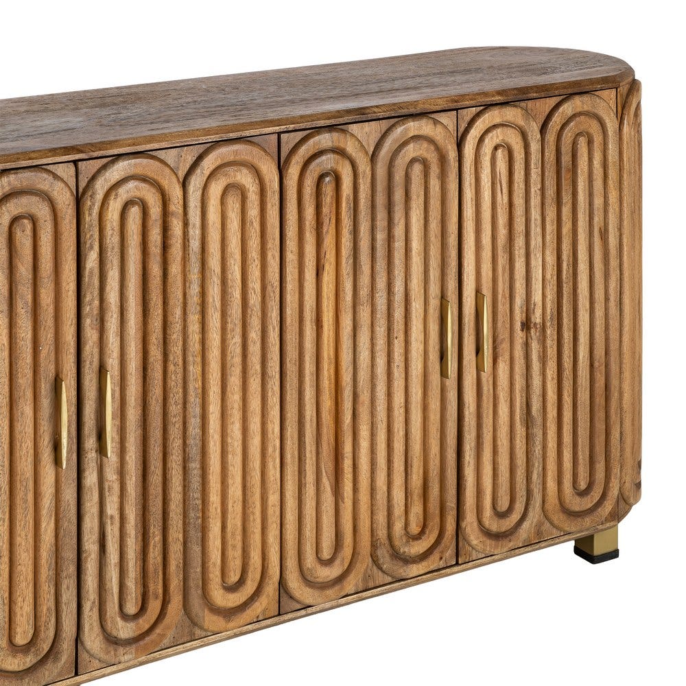 Buffet Bois De Manguier Trois Portes Ixia 152cm – Image 3