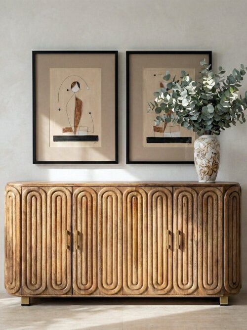 Buffet Bois De Manguier Trois Portes Ixia 152cm