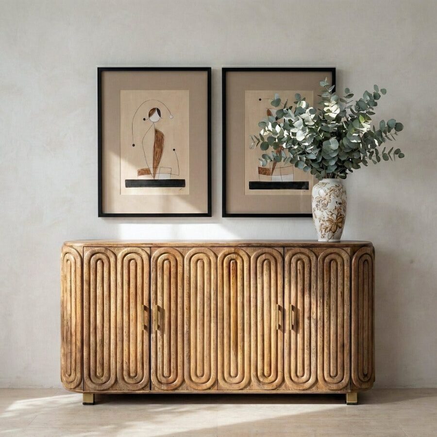 Buffet Bois De Manguier Trois Portes Ixia 152cm