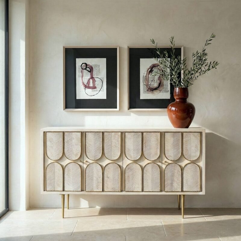 Buffet Manguier Massif Et Métal Ixia 152cm
