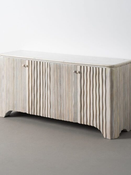 Buffet Bois De Manguier Et Marbre Ixia 153cm