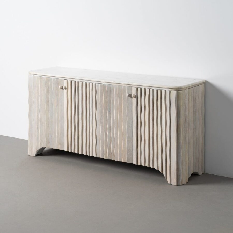 Buffet Bois De Manguier Et Marbre Ixia 153cm
