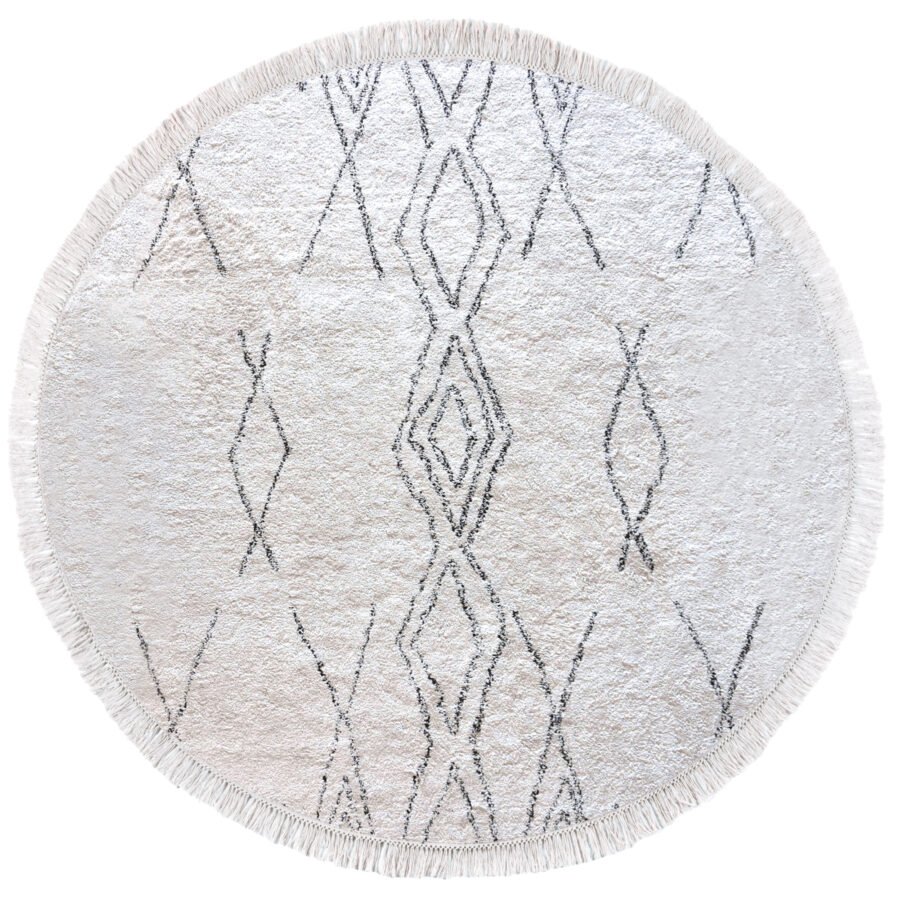 Tapis Crimble Ivoire/Charbon Coton