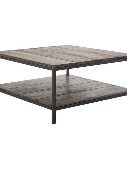 Table basse carrée marron en teck 80x80 cm Padang