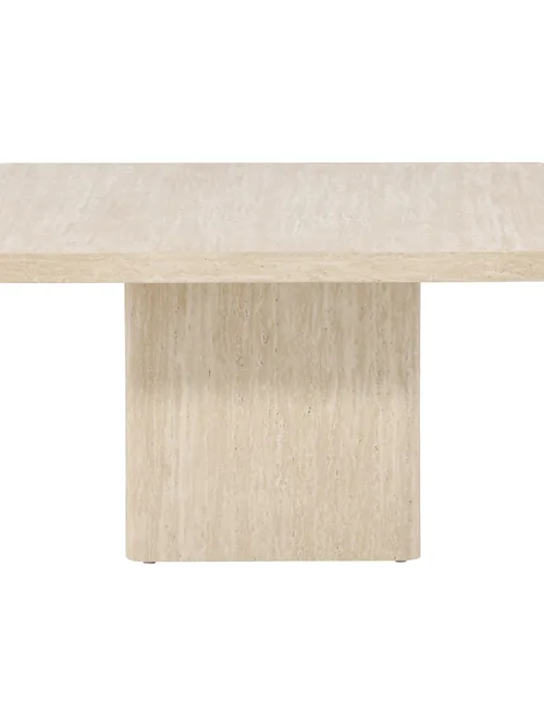 Table basse carrée beige effet travertin 80x80 cm Qvart