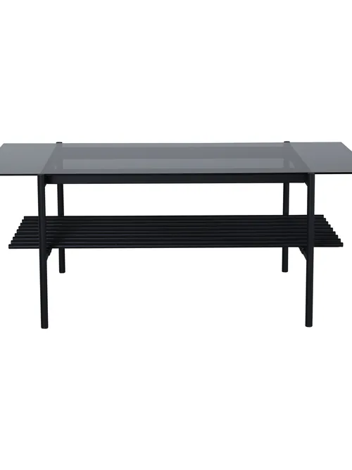 Table basse rectangulaire noire en verre 120x60 cm Von