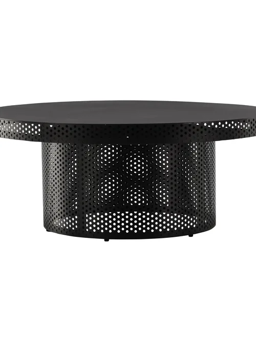 Table basse ronde noire en métal 100 cm West