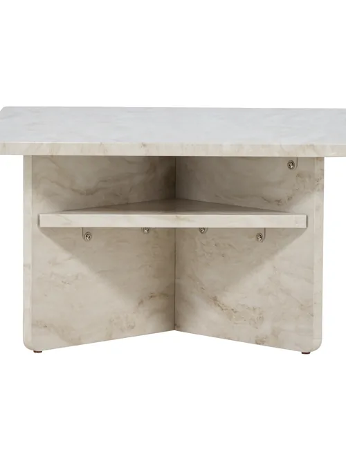Table d'appoint carrée beige effet marbre 75x75 cm Ålesund