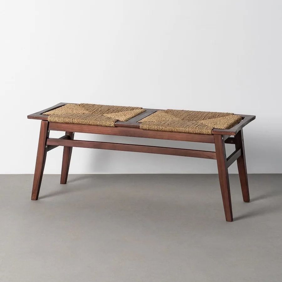 Banc Teck Massif Ixia 110cm, marron