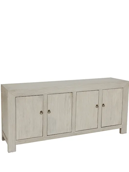 Buffet Tampere 4 portes en orme recyclé blanchi – Athezza