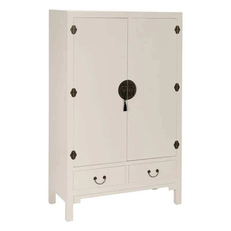 Buffet Laqué Blanc Cassé Charnières Métal Ixia 160cm