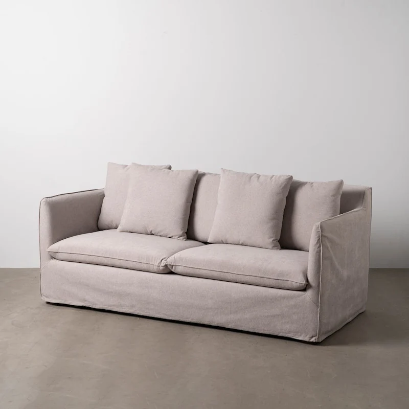 Canapé Taupe Étoffe Ixia 197 cm