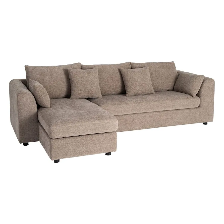 Chaise Longue Canapé Gauche/Droite Ixia 260 cm - marron clair, vue sur fond blanc