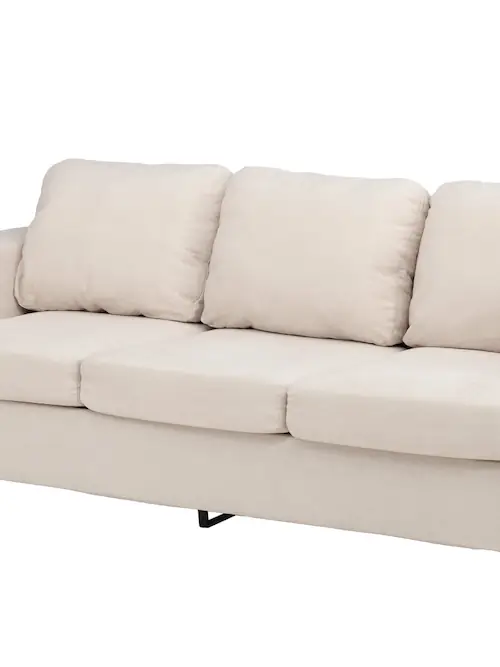Canapé Sani 3 places en chenille crème, 214 cm