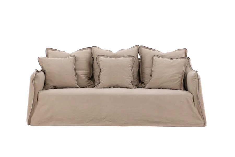 Canapé Oskarshamn 3 places en coton beige sable, vu de face