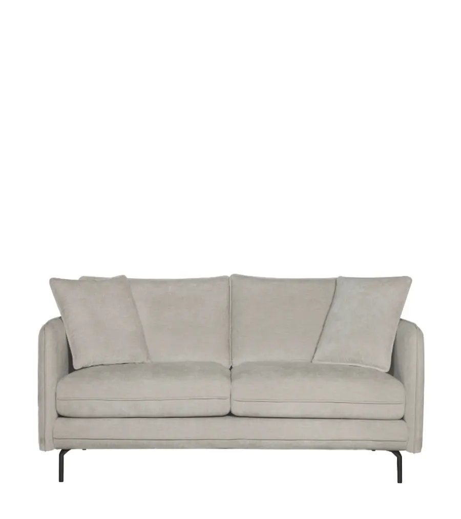 Canapé 2 places Modène en tissu, pieds en métal noir – Athezza beige