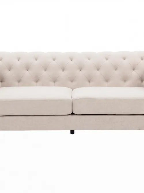 Canapé Chesterfield pieds noirs Velvet, 3 places, 217 cm