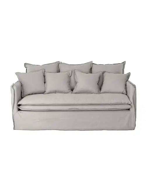Canapé Cosy en lin gris clair, housse déhoussable – Athezza