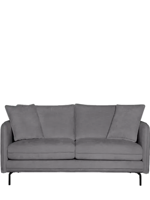 Canapé 2 places Modène en tissu, pieds métal noir – Athezza