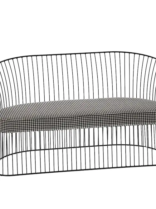 Banquette Marc en métal filaire et tissu – Athezza