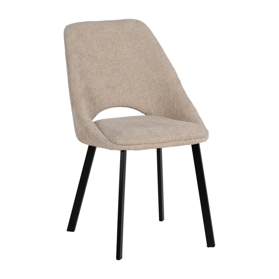 Lot de 2 : Chaise Dossier Découpé Tissu et Métal Ixia 48 cm