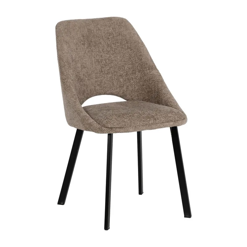Lot de 2 : Chaise Dossier Découpé Tissu et Métal Ixia 48 cm