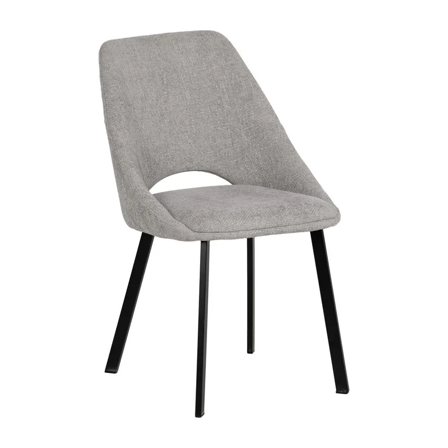 Lot de 2 : Chaise Dossier Découpé Tissu et Métal Ixia 48 cm