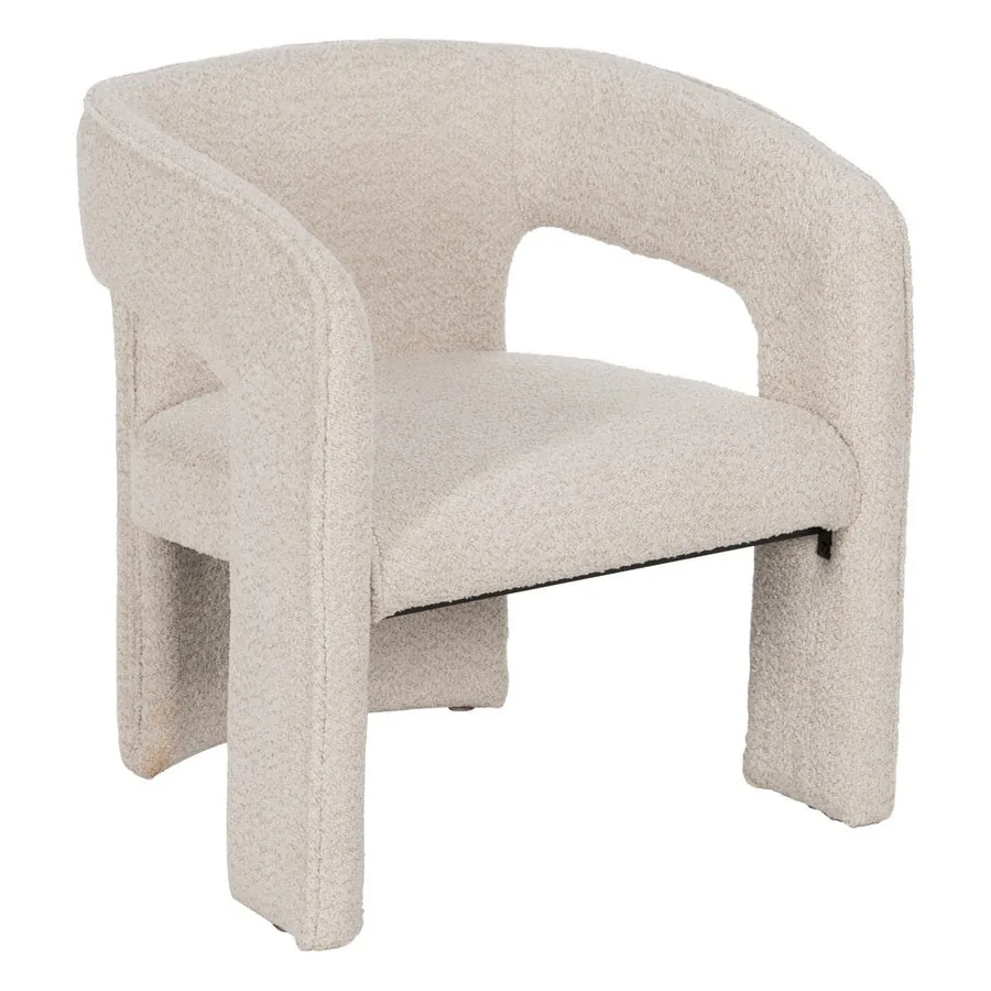 Chaise Beige Bouclette Ixia 69 cm