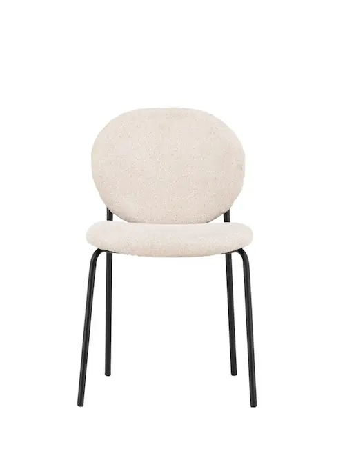 Lot de 2 : Chaise bouclette beige dossier ovale Venture Home 47 cm