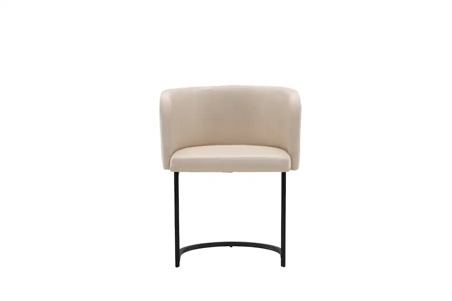 Chaise crème Furniture Fashion à dossier enveloppant et piètement luge noir