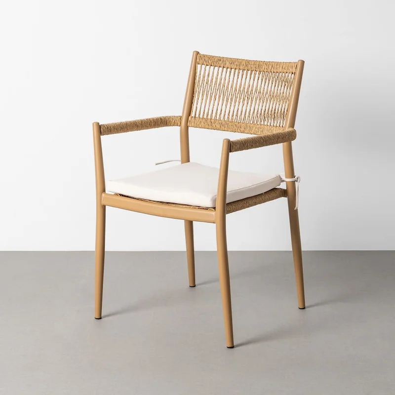 Chaise de jardin en rotin synthétique empilable 55 cm