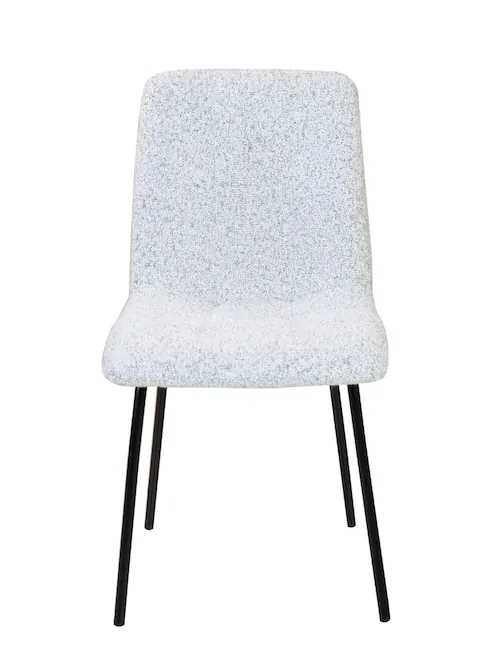 Chaise Liona en tissu chiné et métal noir – Athezza