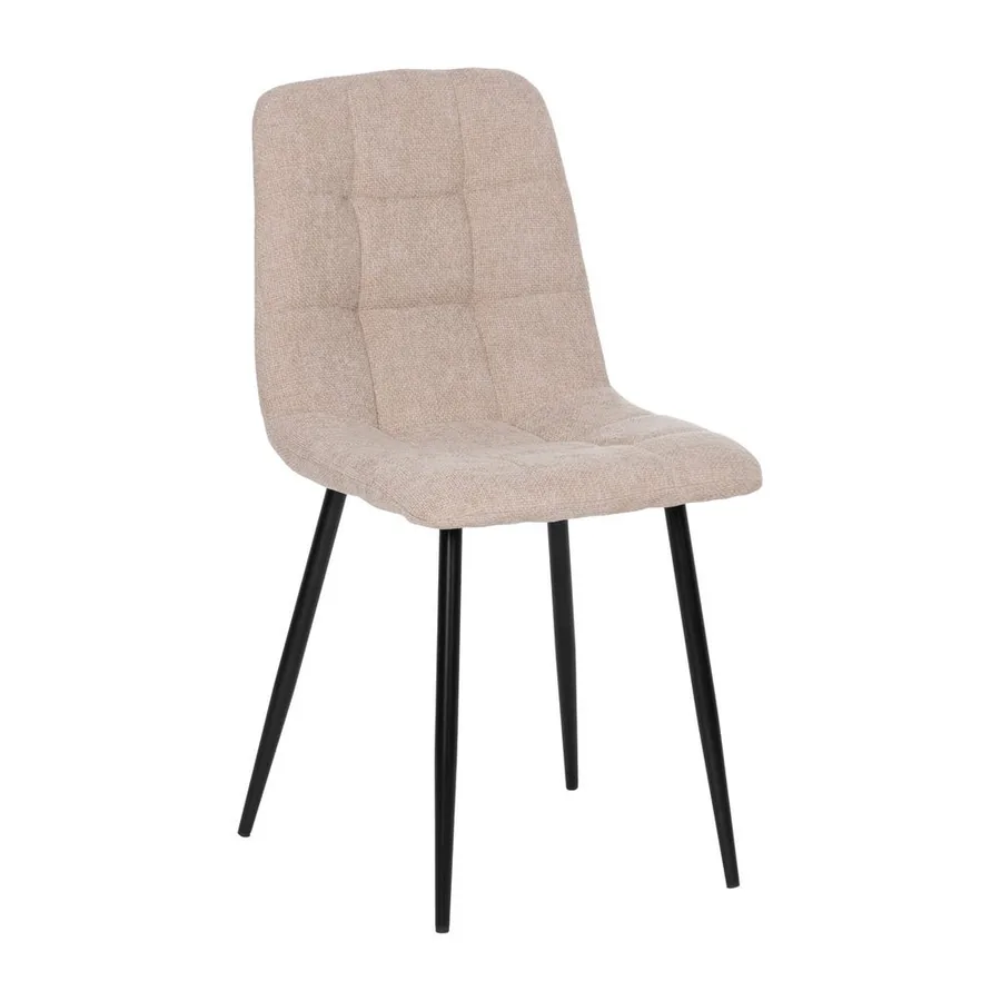 Lot de 4 : Chaise Capitonnée Tissu Chiné Ixia 89 cm