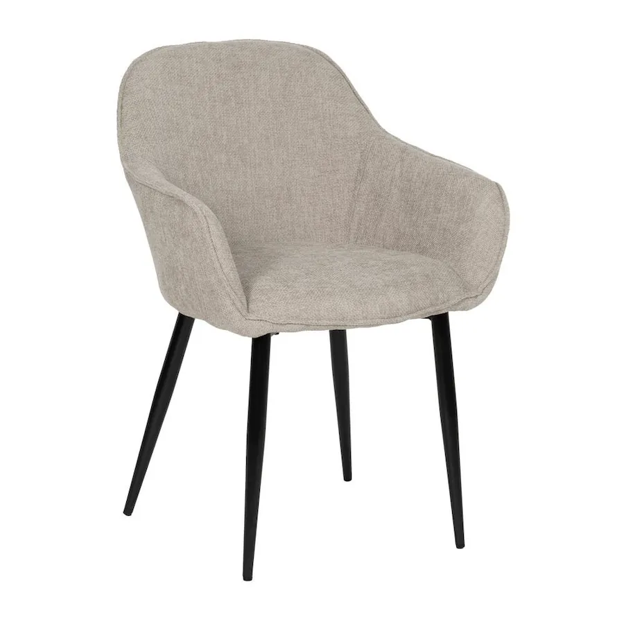 Lot de 2 : Chaise Tissu Chiné et Métal Ixia 61 cm - gris, vue sur fond blanc