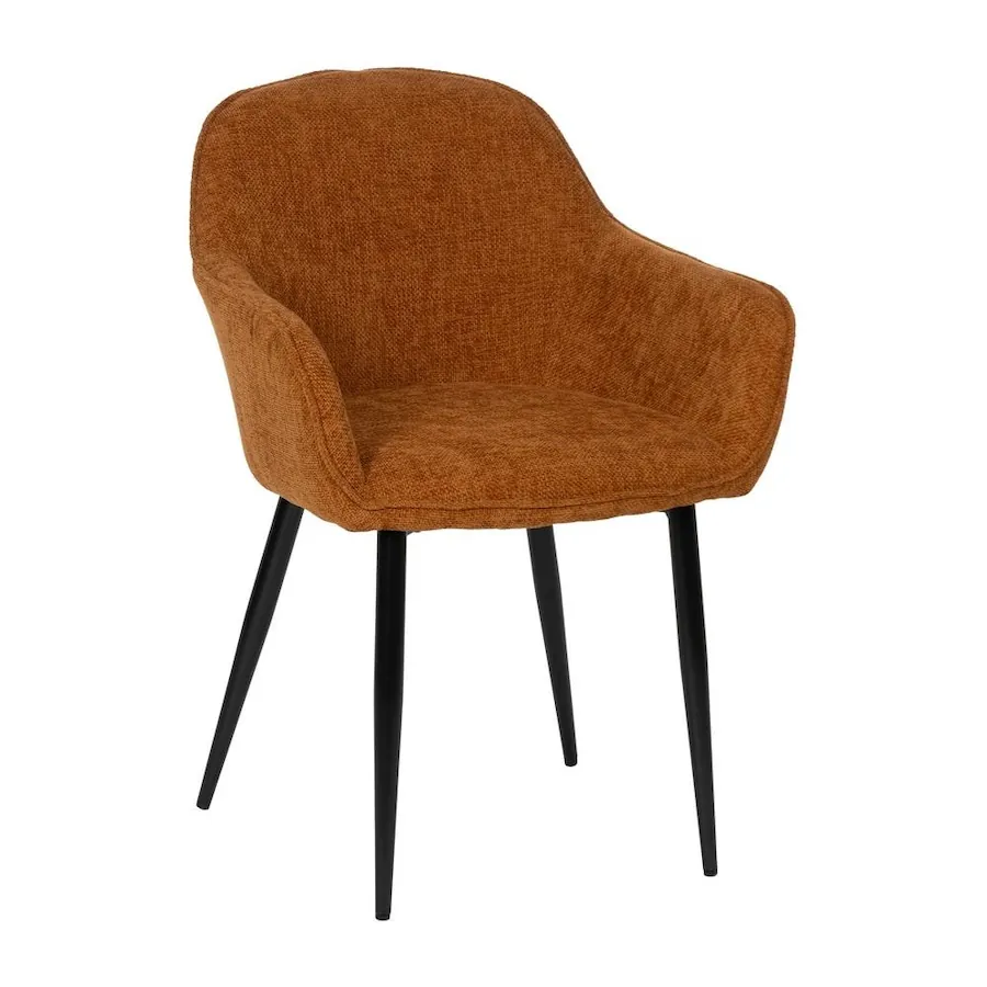 Lot de 2 : Chaise Tissu Chiné et Métal Ixia 61 cm - rouille, vue sur fond blanc